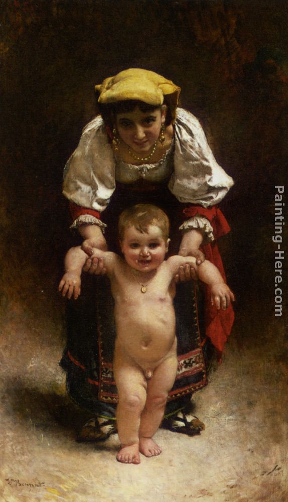 First Steps painting - Leon Bonnat First Steps art painting